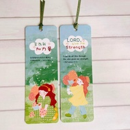 主為我加力量小書卡/書籤/手繪插畫/聖經金句/受洗禮物/福音禮物/