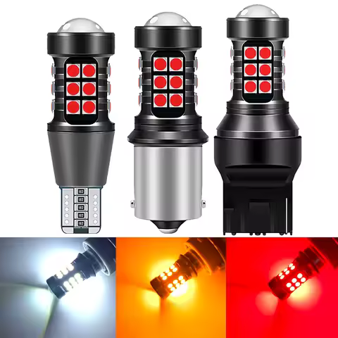 2X 7440 LED BAU15S PY21W T15 W16W Amber Yellow LED T20 W21W 1156 3157 P27/7W P27W T25 White LED Bulb