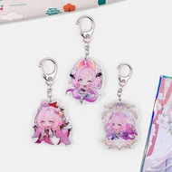 Honkai Impact 3 KeyChain Men Anime Key Chain Women Acrylic Car Cosplay Key Ring Elysia Pendant Party