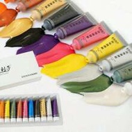 Montessori 12 Color/24 Color Set Hose, Each 12ml/0.42 Oz Acrylic Pigment Acrylic Coating Waterproof,
