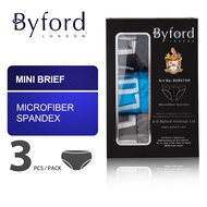 Byford Underwear Microfiber Spandex Mini Briefs ( 3 Pieces ) Assorted Colours - BUB670M