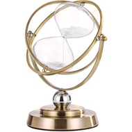 Brass Hourglass 60 Minute Sand Clock Timer:720° Rotating Antique White Sand Watch 60 Min,Antiguo Rel