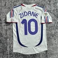 06 France Away Retro Jersey IN-STOCK Soccer Jerseys ZIDANE No.10 Shirt printed nameset S - 2XL