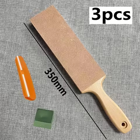 Double-side Knife Polishing Sharpener Sharpening Stone Leather Honing Strop Compound Green Abrasive 