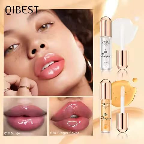 QIBEST New Lip Plumper Oil Serum Instantly Long Lasting Volumising Lip Oil Repair Lip Fine Lines Moi