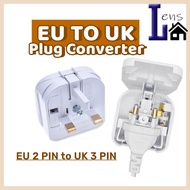 (1 PCS) EU To UK FUSED Power Converter Open Cap Top Travel Socket Adaptor Converter EURO 2 Pin Plug 