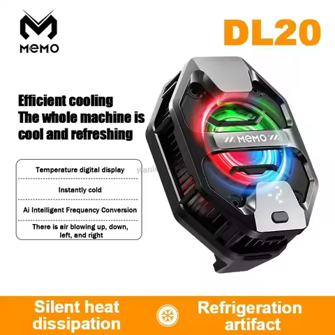 MEMO DL20 AI Mobile Phone Cooler 3 Gears Adjustable Digital Display Semiconductor Cooling Fan Radiat