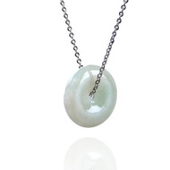 【願‧平安】冰黃加綠翡翠平安扣項鍊 | 天然緬甸翡翠A貨 | 送禮