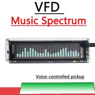 VFD Music Spectrum CLOCK Display Level Indicator rhythm Analyzer Audio Atmosphere light USB TYPE-C 5V 12V car POWER Amplifier