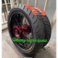 Gercep Rim Set Supermoto Crf Klx D-Tracker Wr155 Plus Tires. Scarlet Rims
