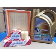TOYOTA PRIUS 1.8, LEXUS CT200 1.8 OIL FILTER + AIR FILTER + KOYOMA 0W20 FULLY SYNTHETIC ENGINE OIL