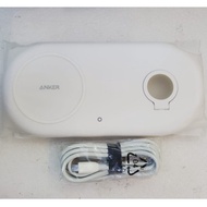 Anker PowerWave+ Pad A2570 | 2-in-1 Wireless Charger for Phone & Watch | Fast Charge | White Dock