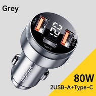 Essage 80W Car Charger USB Type C Dual Port USB Phone Charger PD Fast Charging For iPhone 13 Xiaomi
