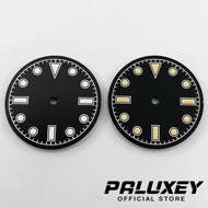 PALUXEY NH35 Mods 28.5mm Vintage Dial Black Watch Dial Suitable for  NH35 4R35 Movement Green Lumino
