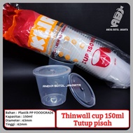 Thinwall cup 150ml clear 150ml sauce cup/ 150ml pudding/