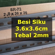 Besi Siku Lubang 1 Meter 3.6x3.6cm Tebal 2mm Untuk Rak - Gratis Potong