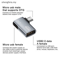 [shengfeia] OTG Cable Adapter 4K 90 Degree Left Angle Powered Micro USB To USB OTG Adapter For TV Tablet Fire TV Stick 4K [MY]