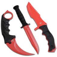 Snake Eye Tactical Triple Set - Karambit,Mini Huntsman Hunting Knife - Outdoors Hunting Camping Fish