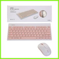 ♞    Miniso Wireless Keyboard Mouse Set Pink and Wireless Mouse Keyboard Set White/Pink