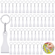 50 Pcs Lottery Scratcher Tool Plastic Scraper Tool Keychain Scoop Shape Lotto Scratcher Keyring Gamb