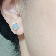 FOX Garden-BELIEVE 獨家款 麻花無痛耳夾 海水藍寶石