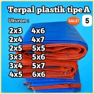 Tarpaulin type A5 size 2x3 2x5 3x3 3x4 4x4 4x5 4x6 4x7 5x5 5x6 5x7 5x8 6x6
