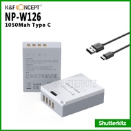 K&F Concept NP-W126S Battery w/ USB C Fast Charging for Fujifilm X100VI,XS10,XT30 II