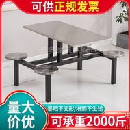 Combination Canteen Construction Site Table Chair Conjoined Canteen Staff Stainless Steel Restaurant