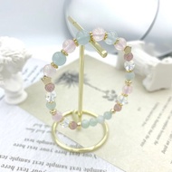 花季少女 / 海藍寶 星光粉晶 草莓晶 羽毛螢石 白水晶 水晶手鍊