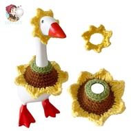 Desk Goose Outfits 7 Inches Handmade Crochet Sunflower Clothes and Hat for Mini Magnetic Porch Goose