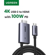 UGREEN USB C to HDMI Cable with 100W PD Fast Charging Adapter 4K@60Hz 2-in-1 Thunderbolt Unidirectio