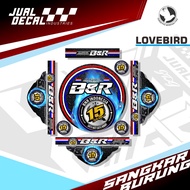 Stiker Sangkar BNR 15 year CUSTOM Decal Tebok Burung Lovebird Pleci Helopet