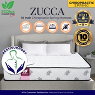 {FREE SHIPPING}ECOlux - Zucca 10inch Chiropractic Spring Mattress/Tilam - Queen/King/Single/Super Single