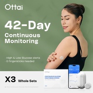 Ottai 3Sets M8 CGM Blood Glucose Meter 24h Real-time Continuous Glucose Monitoring Sensor Blood Gluc