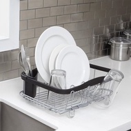 【Umbra】伸縮餐具碗盤瀝水架(黑銀) | 碗盤收納 碗盤收納架