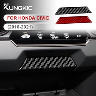 KUNGKIC Soft Carbon Fiber For Honda CIVIC FC FK FK8 Car Center Console Storage Switch Decorative Cov
