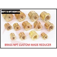 [Brass Fitting] Custom Made Reducer BSPT TO NPT Thread, Brass Material 1/8" To 1/2" NPT , 1/8" to 1/