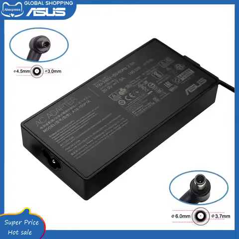 4.5x3.0mm / 6.0x3.7mm 20V 7.5A A18-150P1A AC Adapter Charger Without Power Cord Compatible Asus Rog 