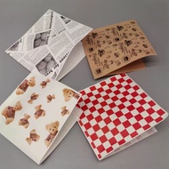 【#食品三角纸袋三明治打包袋] Food Triangle Paper Bag Sandwich Packaging Bag Burger French Fries Burrito Snacks Oi