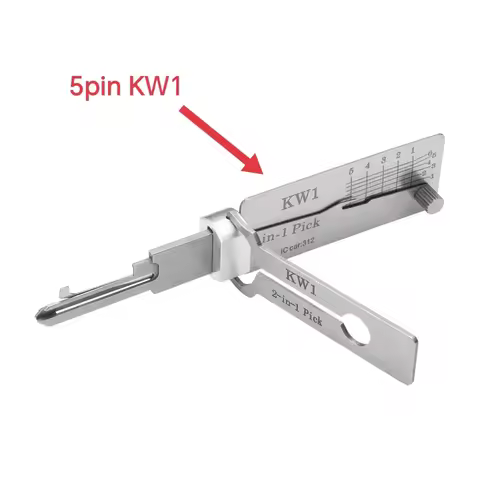 KW5 KW1 2-in-1 Lishi Lock Pick Set Key Decoder Master Key Picking Kit Locksmith Tools Accessory New