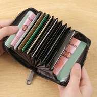 Business Card Holder Wallet Id Credit Card Case Short Wallet For Men Women Pu Leather Plain F7a9
