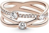Sparkling Triple Band PANDORA Rose Ring, Size: EUR-52, US-6-189400C01-52