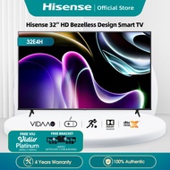 (FREE PACKING KAYU) Hisense 32E4H 32 inch Vidaa Smart HD TV-Bezelles