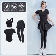 ชุดโยคะ ชุดออกกำลังกาย ชุดวิ่ง ชุดโยคะ Pilates แขนสั้น ชุดออกกำลังกายฤดูร้อนสำหรับผู้หญิง Vansydical