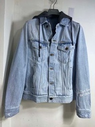 現貨Off White 牛仔外套男女同款(帽子可拆）特價