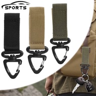 Portable Mountaineering Keychain Triangle Backpack Hanging Buckle 360° Rotating Climbing Buckle Tactical Gear Backpack Hanger Double Layer Nylon Webbing Belt Fastener