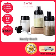 AWM Seasoning Bottle Spice Container Storage Glass Jar Oil bekas garam set Botol Rempah Ratus Kitche