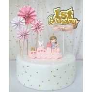 Train Birthday Cake|Pink Train with 1st Birthday Topper|1st Birthday Party Decor|Cake Candle|Birthda