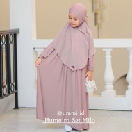 Setelan Baju gamis syari anak perempuan Polos Humairah warna coklat