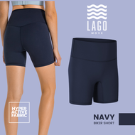 [LAGO Biker Short] - สี Navy กางเกงออกกำลังกาย กางเกงกีฬา ขาสั้น
